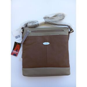 Aurielle Handbag‎ Women Medium Two Tone Brown Leather Purse Shoulder Bag